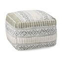 Handwoven Cotton Blue Grey Pouf Ottoman - IMAX Thumbnail - 1