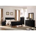 Louis Philippe Black Queen Sleigh Bed, Solid Wood & Veneer Construction - Acme Thumbnail - 1