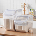 HANAMYA 30 LB Rice Storage Container with Measuring Cup, BPA free, For Rice / Grain / Pet Food / Flour, 1 count, Clear & White - Thumbnail 3