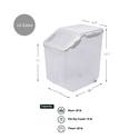 HANAMYA 30 LB Rice Storage Container with Measuring Cup, BPA free, For Rice / Grain / Pet Food / Flour, 1 count, Clear & White - Thumbnail 5