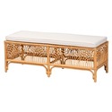 bali & pari Materra Modern bohemian Natural Rattan Accent Accent Bench Thumbnail - 1