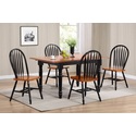 Two Tone Antique Black Cherry Distressed Dining Side Chairs Set of 2 - Thumbnail 3