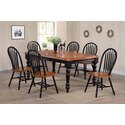 Two Tone Antique Black Cherry Distressed Dining Side Chairs Set of 2 - Thumbnail 4