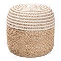 bali & pari Nequiel Modern Bohemian Natural Seagrass and Woven Rope Ottoman/Footstool Thumbnail - 1