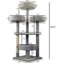 55" New Cat Condos Real Wood Cat Tree Cat Tower - Carpeted Condo for Large Cats - Thumbnail 2