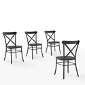 Crosley Camille 4-Piece Metal Dining Chair Set Matte Black - 4 Chairs - Thumbnail 2