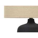 Monarch Specialties Lighting, 24"h, Table Lamp, Black Ceramic, Beige Shade, Contemporary - Thumbnail 3