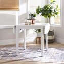 Linon White Drop Leaf Table - Torino Square - Thumbnail 2