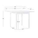 Linon White Drop Leaf Table - Torino Square - Thumbnail 3