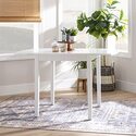 Linon White Drop Leaf Table - Torino Square - Thumbnail 4