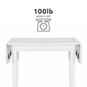 Linon White Drop Leaf Table - Torino Square - Thumbnail 8