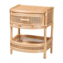 bali & pari Divitia Bohemian Natural Rattan 1-Drawer Nightstand Thumbnail - 1