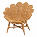 bali & pari Blossom Bohemian Honey Rattan Accent Flower Chair Thumbnail - 1