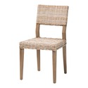 bali & pari Barossa Bohemian Grey Kubu Rattan and Mahogany Wood Dining Chair Thumbnail - 1