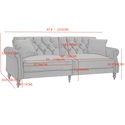 Legend Vansen 87.8 inchs Convertible Velvet Sofa Bed Sleeper Sofa Futon - Thumbnail 2