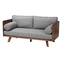 Baxton Studio Uriel Mid-Century Modern Grey Boucle Fabric Sofa Thumbnail - 1