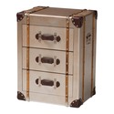 Baxton Studio Naylor Vintage Matte Bronze 3-Drawer Cabinet Thumbnail - 1
