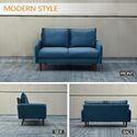 Modern Velvet Sofa with Wooden Legs - Living Room Couch - Thumbnail 4
