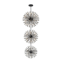 Vera 44 inch three tiers crystal starburst chandelier in black Thumbnail - 1