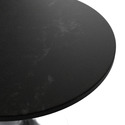 LeisureMod Verve Collection 36" Round Dining Table, Brushed Chrome Base with Black MDF Top - Thumbnail 4
