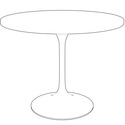 LeisureMod Verve Collection 36" Round Dining Table, Brushed Chrome Base with Black MDF Top - Thumbnail 8