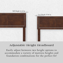 AFI, Sophia Adjustable Modern Full Wood Headboard, Walnut - Thumbnail 11