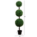 Nearly Natural 5ft. Artificial Triple Ball Boxwood Topiary Tree (Indoor/Outdoor) - Thumbnail 2