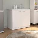 TUHOME Utility Sink with Cabinet - Napoles White Wash Basin - Thumbnail 2