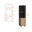 FM FURNITURE Leah Corner Bar Cabinet, Two Shelves, Ten Built-in Wine Rack, Single Door Cabinet, Two Interior Shelves - Thumbnail 3