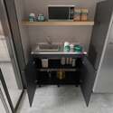 FM FURNITURE Oklahoma 2 Utility Sink & Cabinet, Interior Shelf, Stainless Steel Countertop - Thumbnail 8