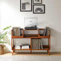Large Record Storage Console with Turntable Stand and Vinyl Shelving - Thumbnail 2