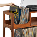 Large Record Storage Console with Turntable Stand and Vinyl Shelving - Thumbnail 11