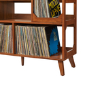 Large Record Storage Console with Turntable Stand and Vinyl Shelving - Thumbnail 12