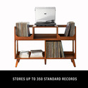 Large Record Storage Console with Turntable Stand and Vinyl Shelving - Thumbnail 3