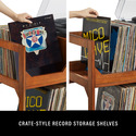Large Record Storage Console with Turntable Stand and Vinyl Shelving - Thumbnail 4