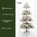 Luxen Home Flocked Christmas Tree - 7.5ft Pre-Lit Pine Tree - Thumbnail 9