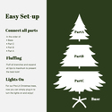 Luxen Home 6ft Pre-Lit Christmas Tree - Full Fir, Holiday Decor - Thumbnail 7
