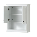 Wyndham Collection Deborah Over-the-Toilet Bathroom Wall-Mounted Storage Cabinet in White with Matte Black Trim - Thumbnail 3
