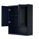 Wyndham Collection Daria Over-the-Toilet Bathroom Wall-Mounted Storage Cabinet in Dark Blue with Matte Black Trim - Thumbnail 2