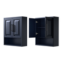 Wyndham Collection Daria Over-the-Toilet Bathroom Wall-Mounted Storage Cabinet in Dark Blue with Matte Black Trim - Thumbnail 4