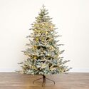 Nearly Natural 7ft. Pre-Lit Artificial Fraser Fir Flocked Christmas Tree with Instant Connect Technology and 400 Warm White LED Lights - Thumbnail 2