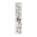Furinno Econ 5-Tier Corner Shelf Bookcase, Bookshelf, White - Thumbnail 5