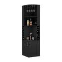 DEPOT E-SHOP Corner Bar Cabinet with Wine Rack - Black Wengue Finish - Thumbnail 6