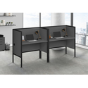 Monarch Specialties Office Cubicle, 48"l, Desk, Work, Commercial Grade, Grey Laminate, Black Metal, Contemporary, Modern - Thumbnail 3