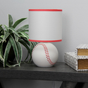 Simple Designs 10.7" SportsLite Mini Baseball Table Lamp for Kids Room, Mancave, White and Red - Thumbnail 3