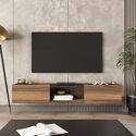 Atelier Mobili Modern Floating TV Stand - Walnut Media Console - Thumbnail 3