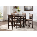 New Classic Furniture Mitchell 5-Piece Wood Round Counter Dining Set, 1 Counter Dining Table And 4 Chairs, 42 Inch, Brown Cherry - Thumbnail 10
