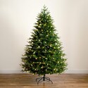 Nearly Natural 7ft. Pre-Lit Artificial Luxembourg Pine Christmas Tree with 340 Multicolored Traditional Bulb LED Lights - Thumbnail 4