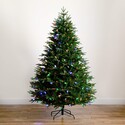 Nearly Natural 7ft. Pre-Lit Artificial Luxembourg Pine Christmas Tree with 340 Multicolored Traditional Bulb LED Lights - Thumbnail 7