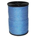 T.W . Evans Cordage 1/4" X 1000' BLUE & WHITE HOLLOW BRAID POLYPRO ROPE Thumbnail - 1